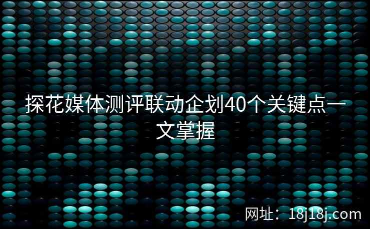探花媒体测评联动企划40个关键点一文掌握